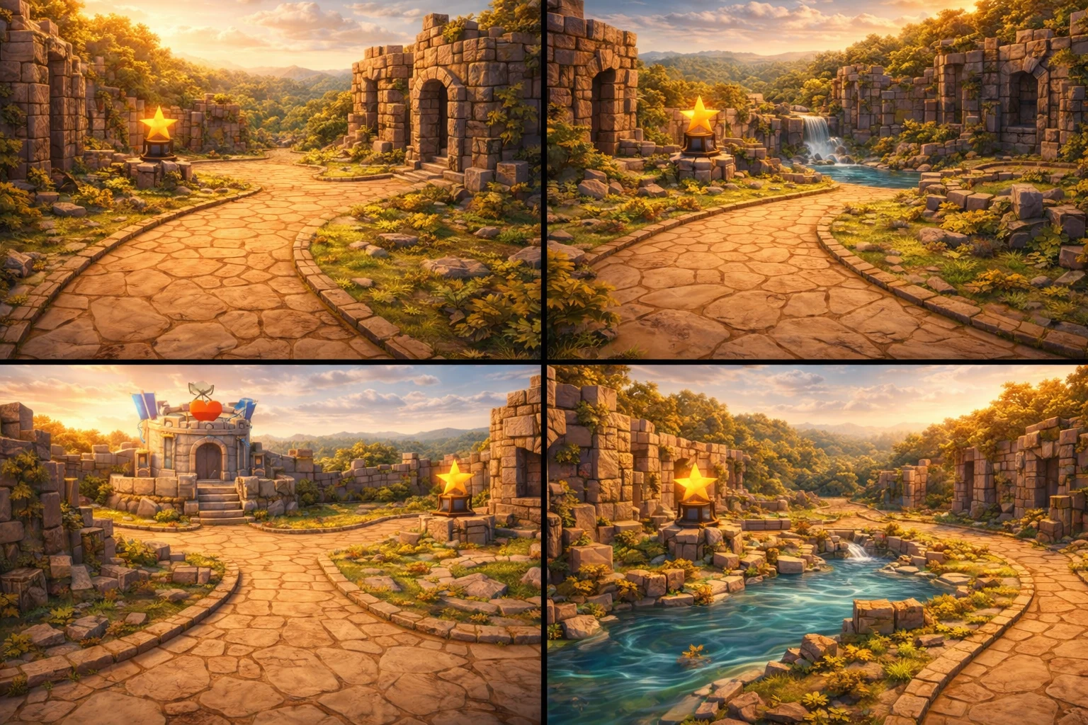 Courtyard world studies from Lord of the Last Keep